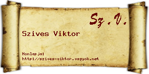 Szives Viktor névjegykártya